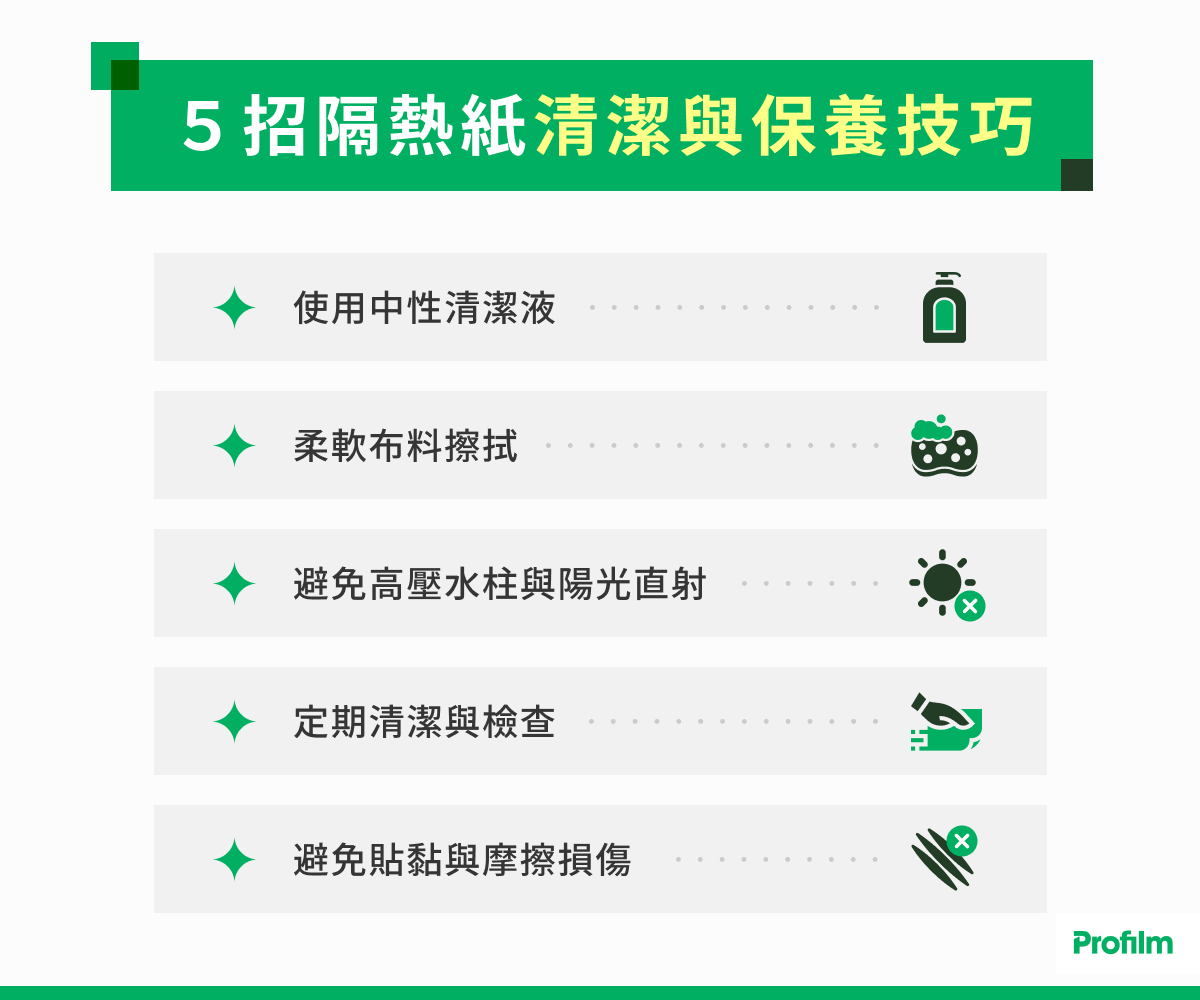 5 招隔熱紙清潔與保養技巧